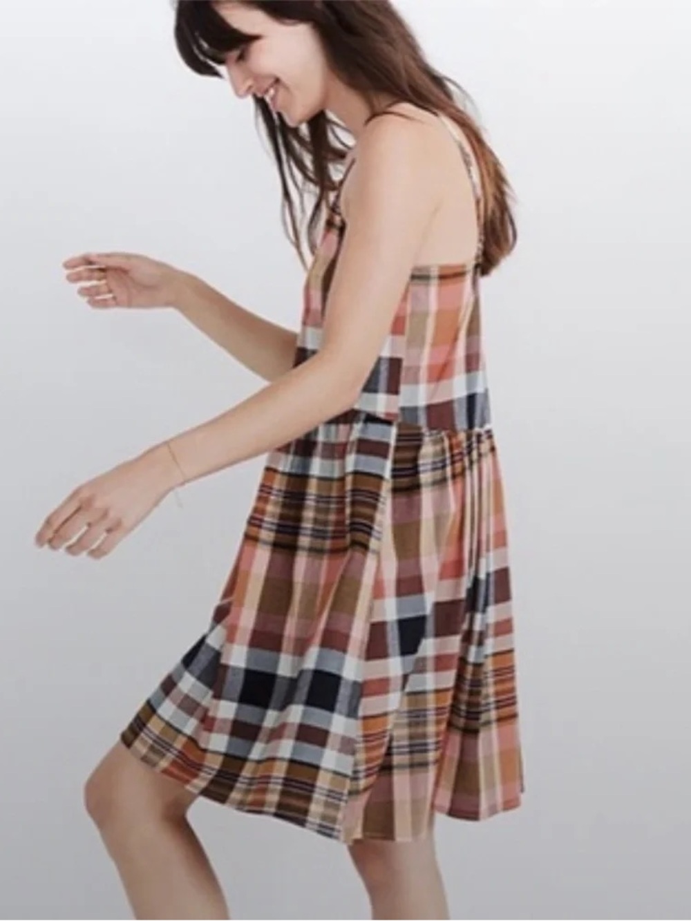 Madewell Plaid Babydoll Cami Dress